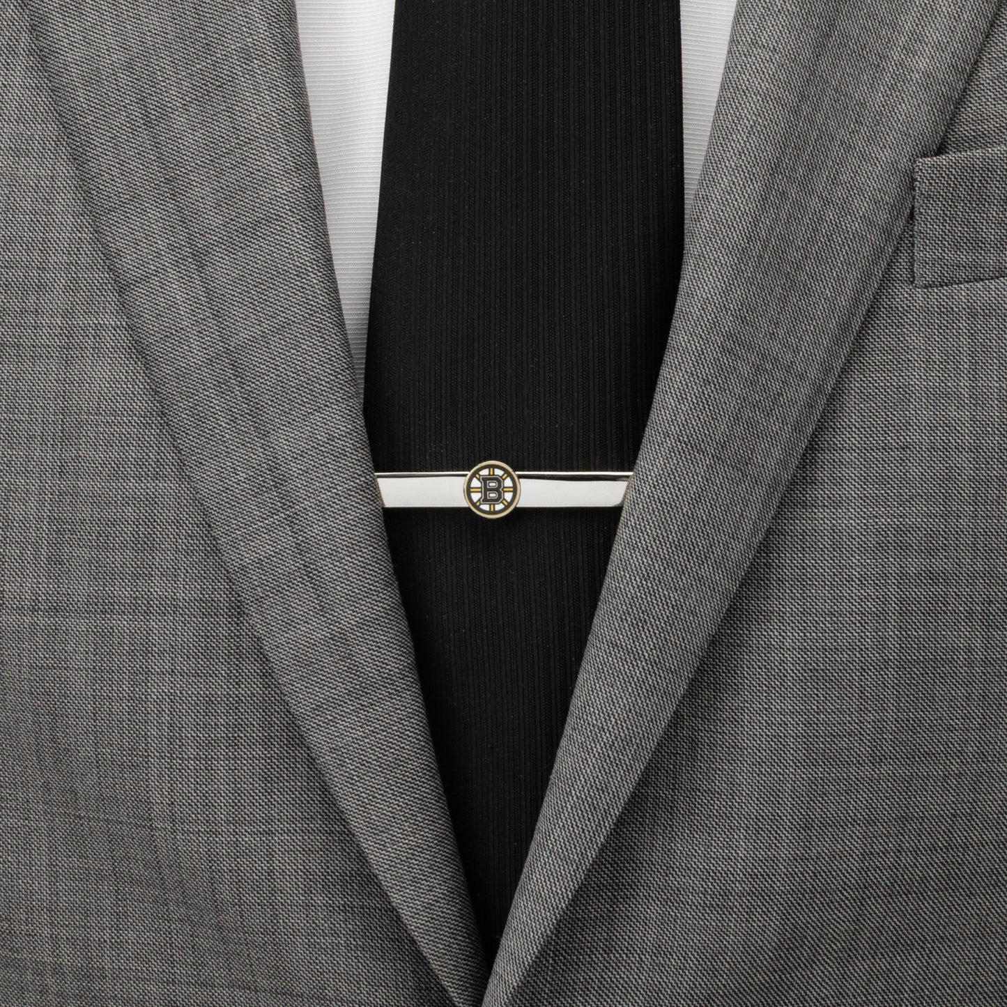 Boston Bruins logo silver tie clip NHL fan gift view 1