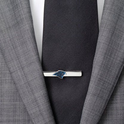 Carolina Panthers logo enamel silver tie clip NFL fan gift view 1