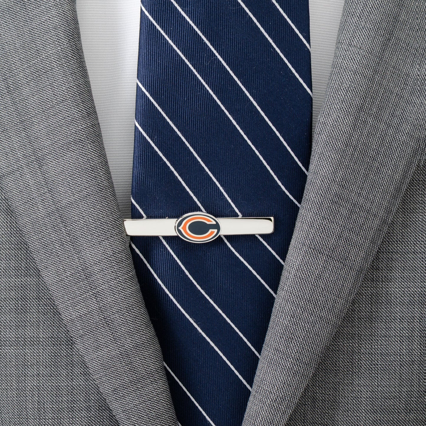 Chicago Bears logo silver-plated tie clip NFL fan gift view 1