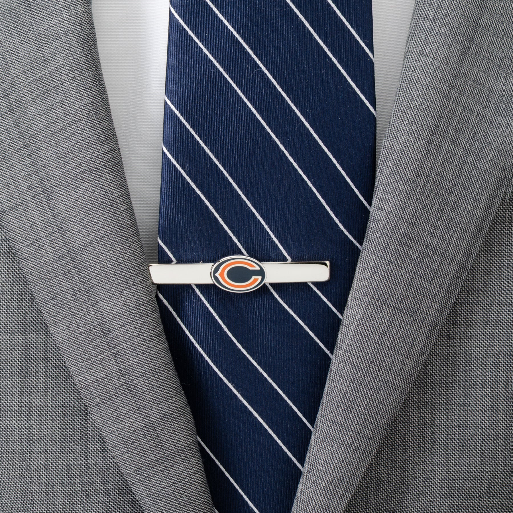 Chicago Bears logo silver-plated tie clip NFL fan gift view 1
