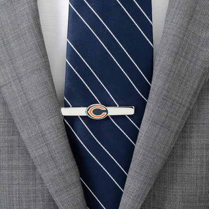 Chicago Bears logo silver-plated tie clip NFL fan gift view 1