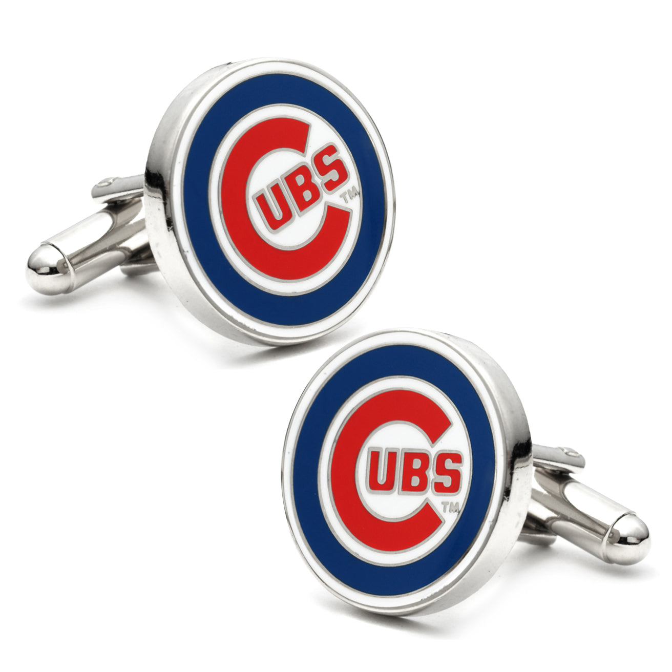 Cubs tie clip detail view, Chicago baseball fan gift for him