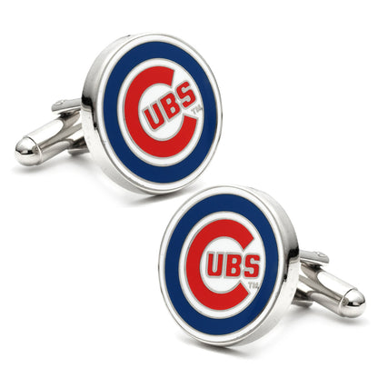 Cubs tie clip detail view, Chicago baseball fan gift for him