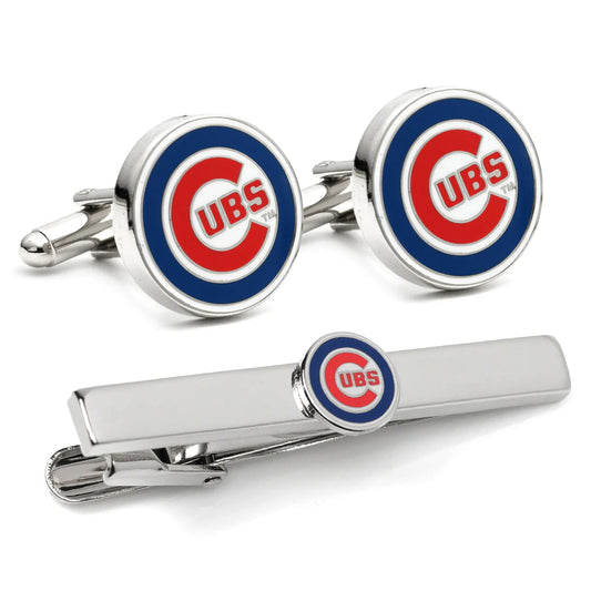 MLB Chicago Cubs Cufflinks and Tie Clip Gift Set - baseball fan gift