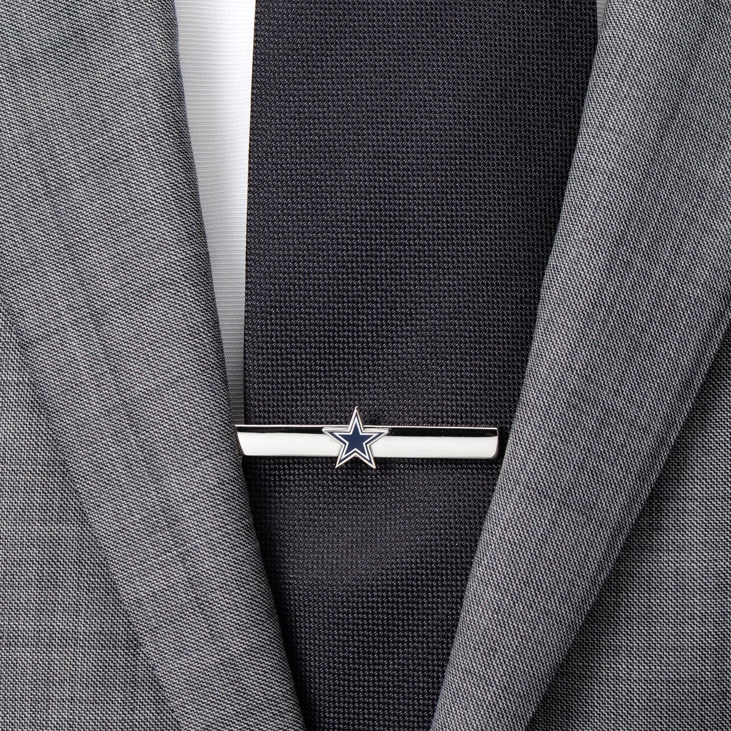 Cowboys star logo cufflink close-up, officially licensed NFL gift