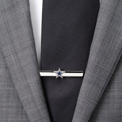 Cowboys star logo cufflink close-up, officially licensed NFL gift