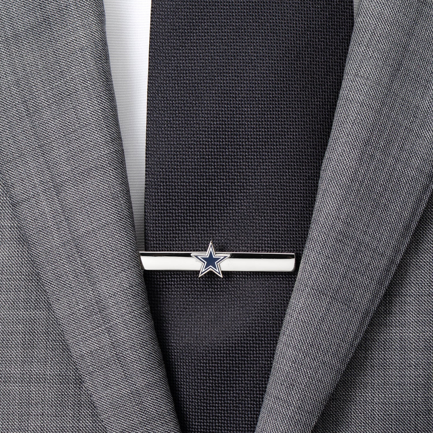 Dallas Cowboys star logo enamel silver tie clip NFL fan gift view 1
