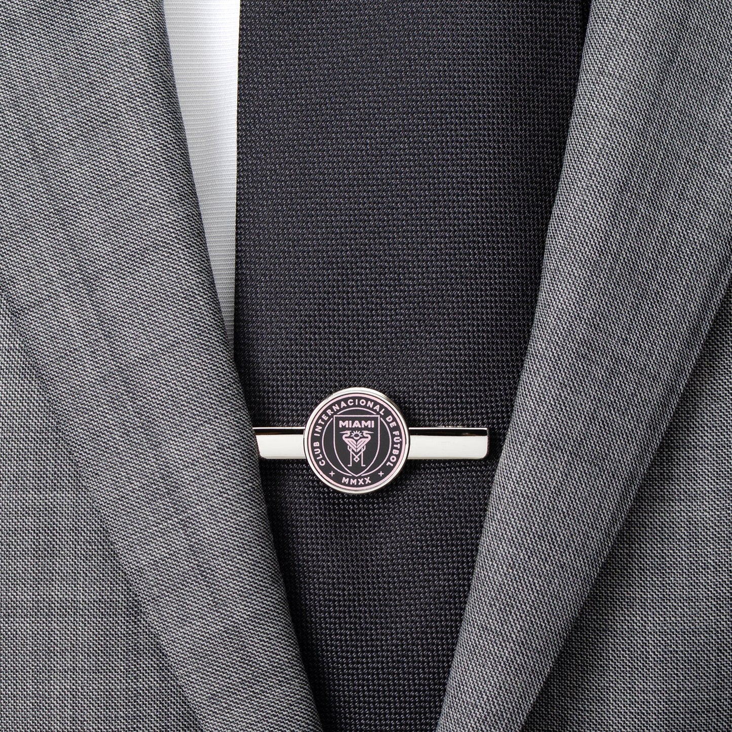 Inter Miami CF logo pink enamel tie bar fan gift view 1