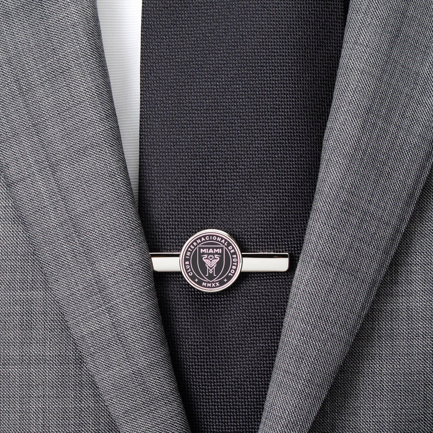 Inter Miami CF logo pink enamel tie bar fan gift view 1