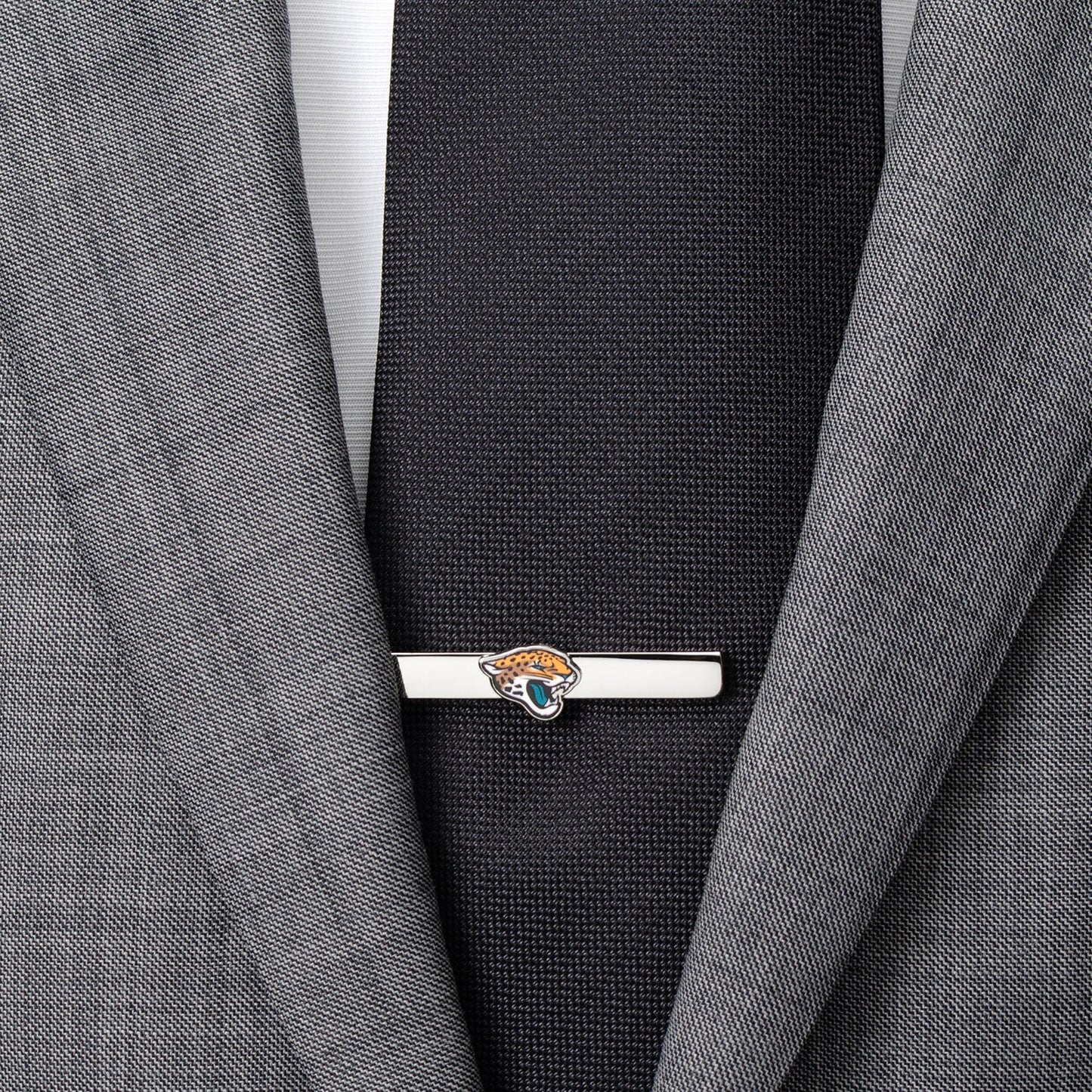 Jacksonville Jaguars logo silver tie clip NFL fan gift view 1