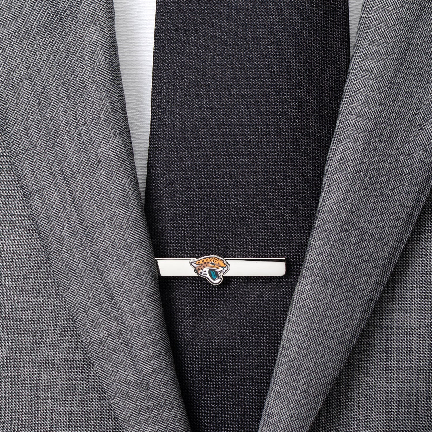 Jacksonville Jaguars logo silver tie clip NFL fan gift view 1