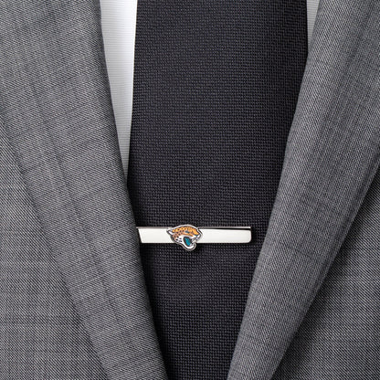 Jacksonville Jaguars logo silver tie clip NFL fan gift view 1