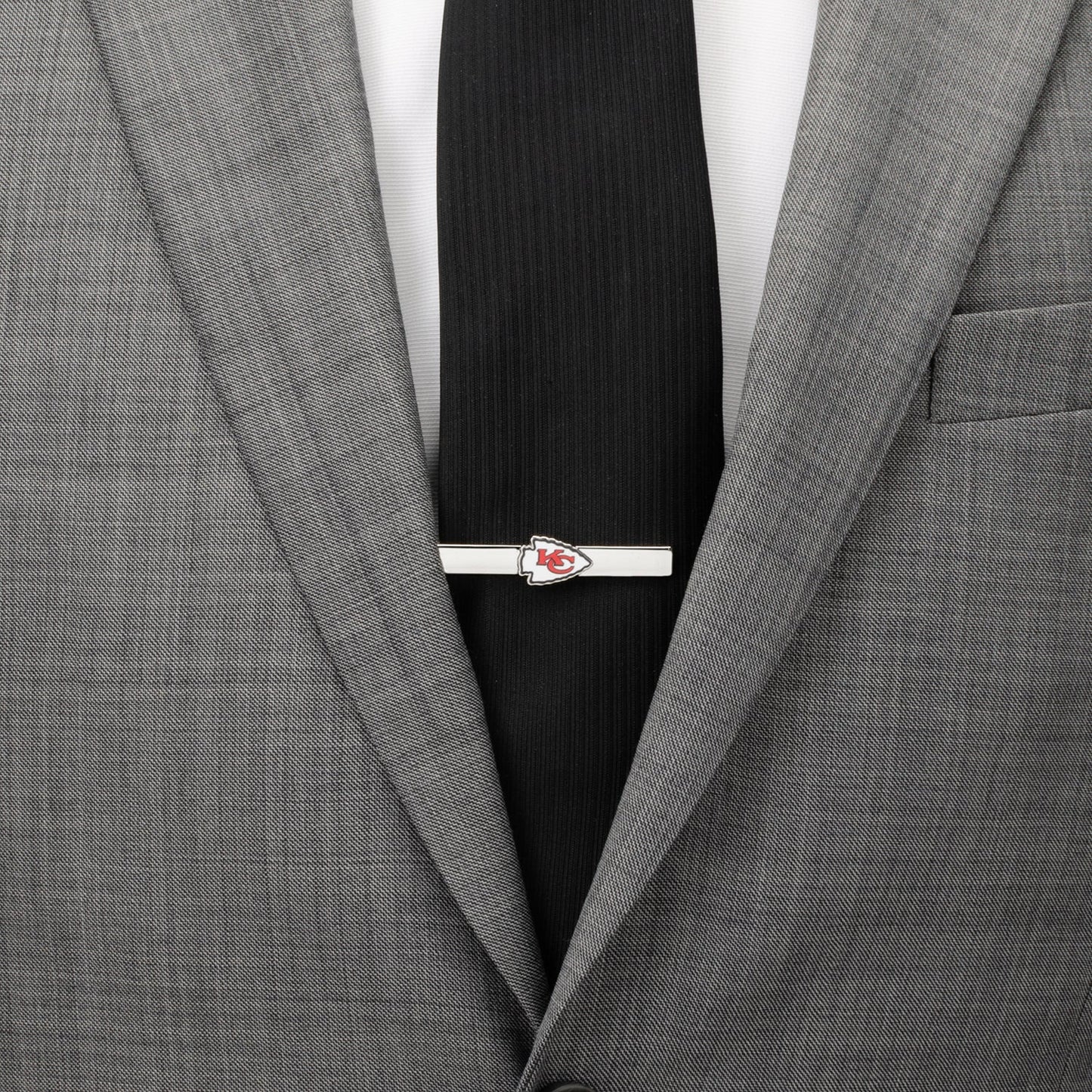 Kansas City Chiefs logo silver tie clip NFL fan gift view 1