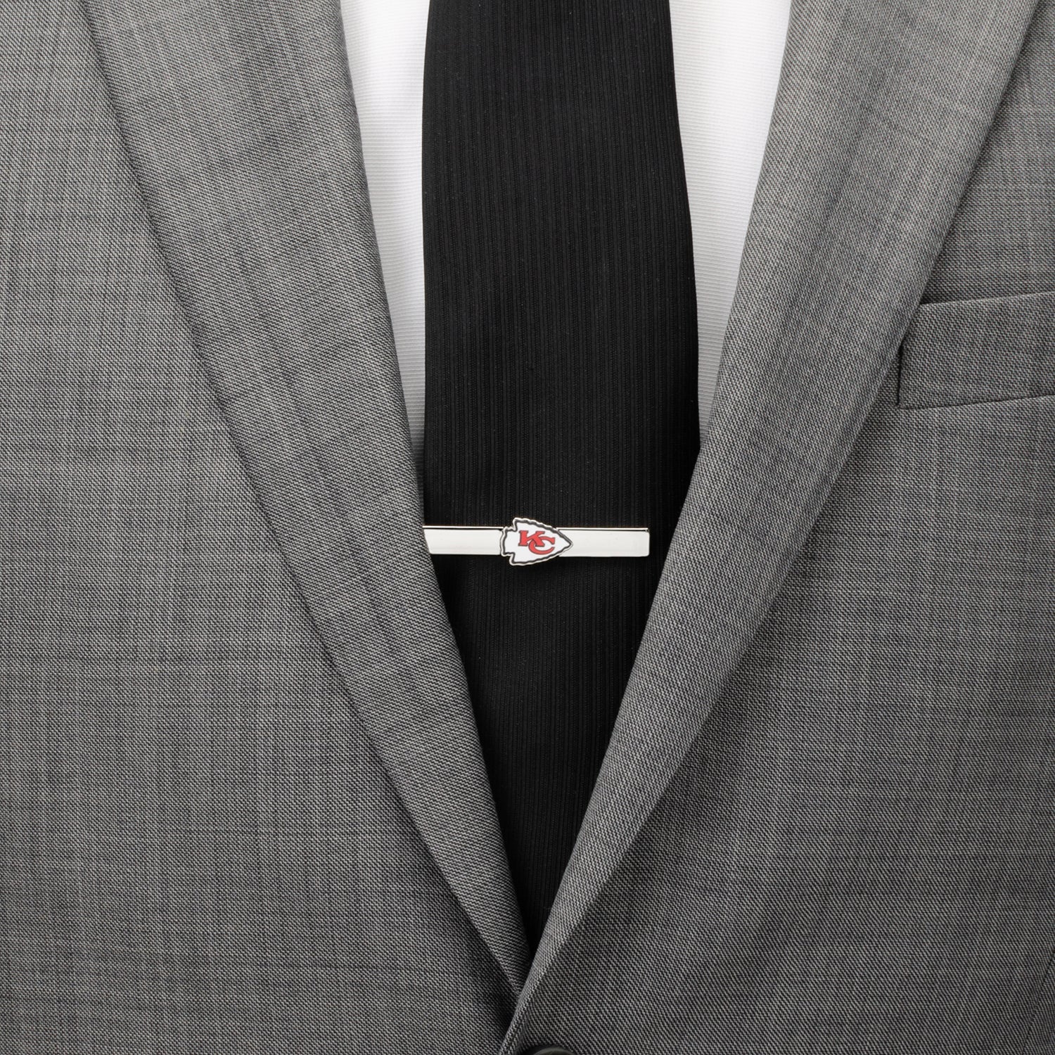 Kansas City Chiefs logo silver tie clip NFL fan gift view 1