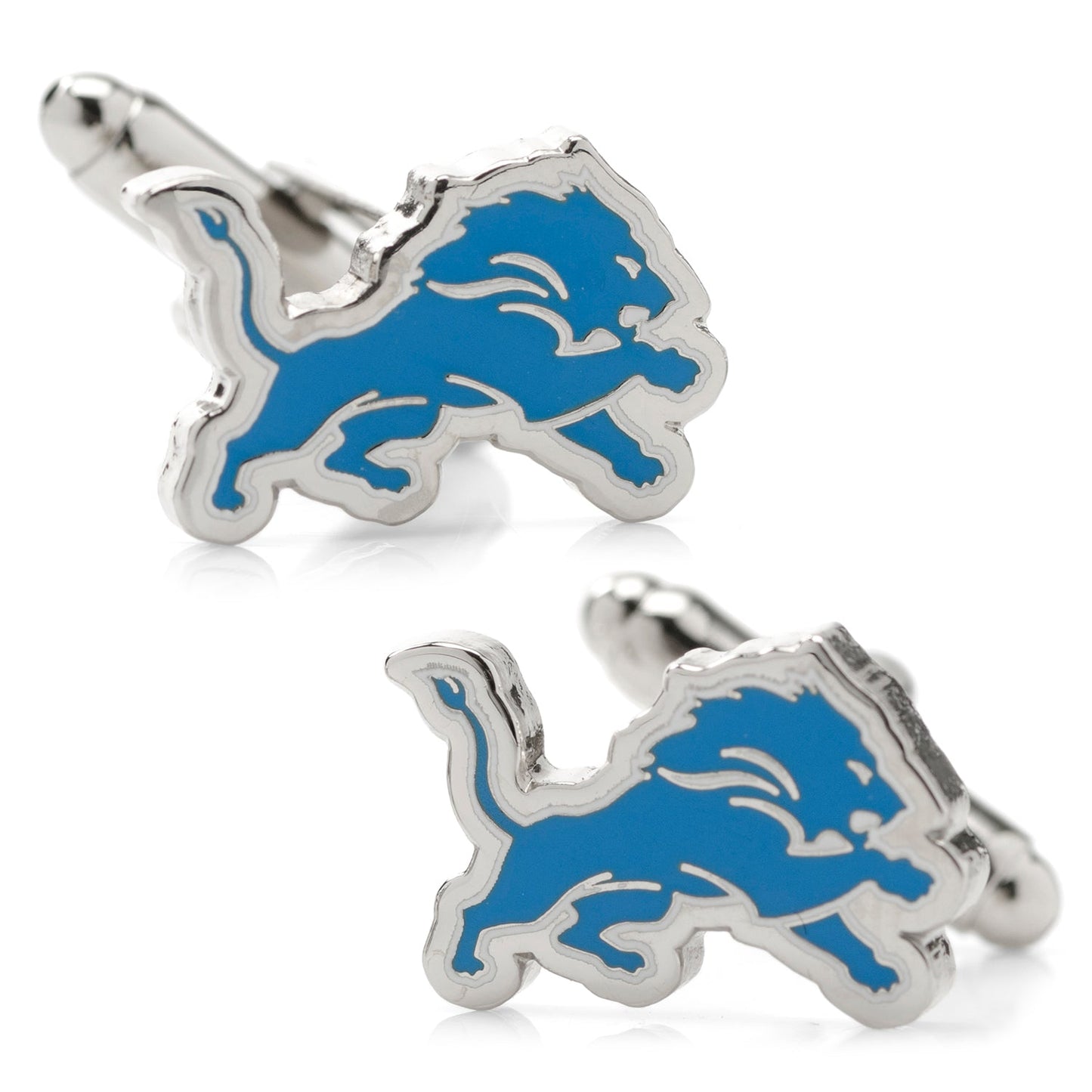 Lions cufflinks and tie clip on dress shirt, NFL fan gift for him