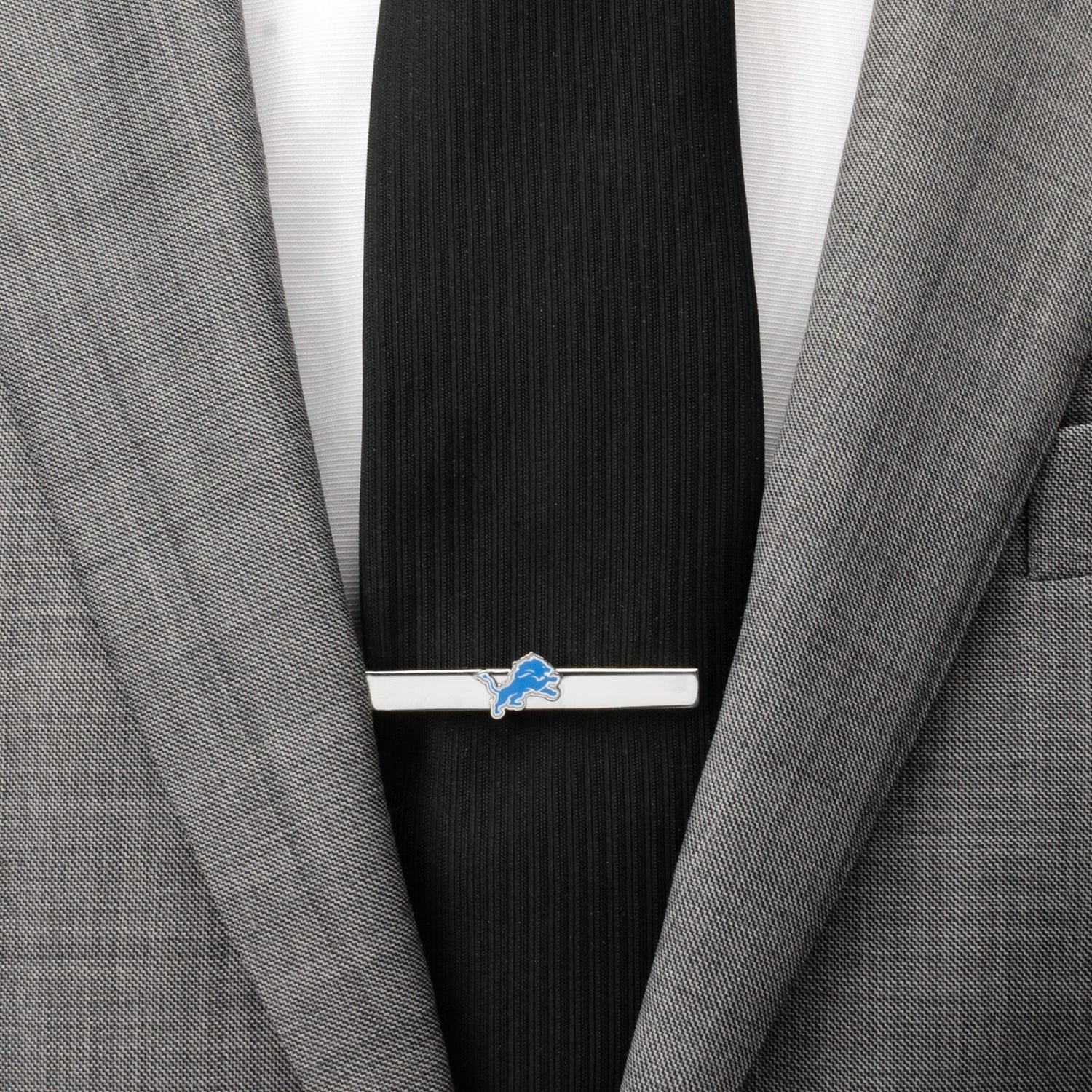 Detroit Lions logo silver tie clip NFL fan gift view 1