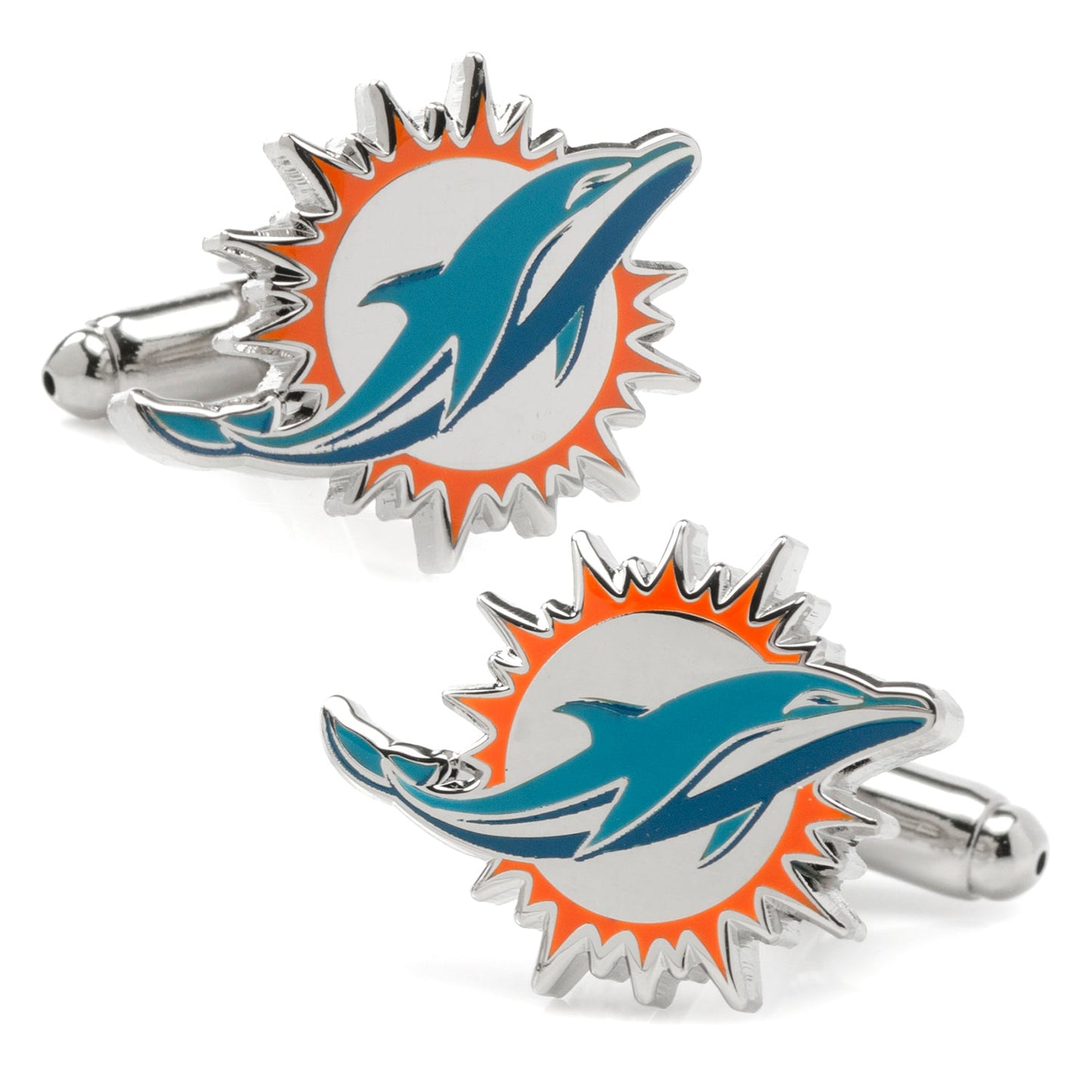 Dolphins tie clip detail view, Miami football fan gift for him