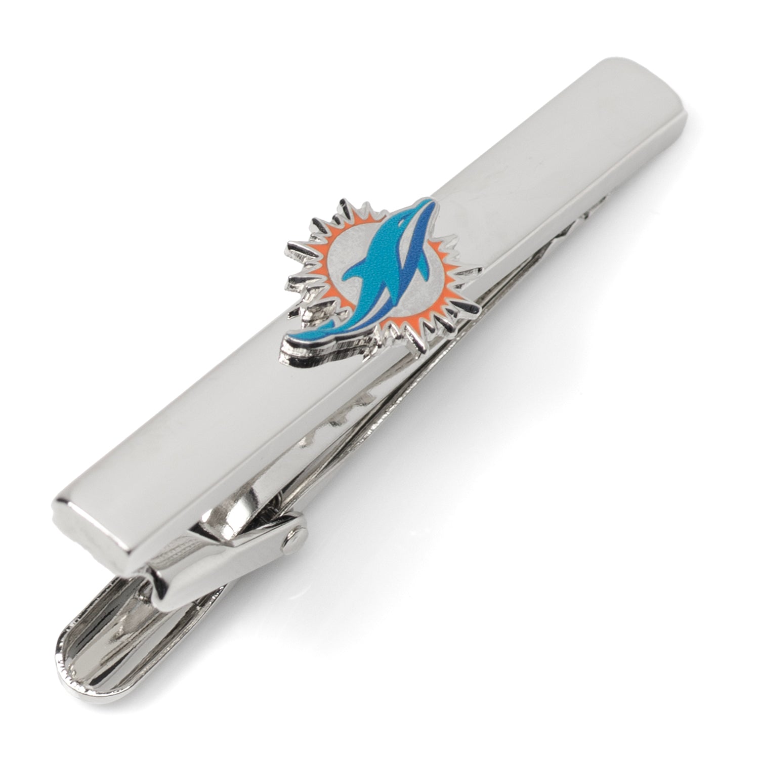 Miami Dolphins cufflink and tie clip gift set arrangement, NFL fan