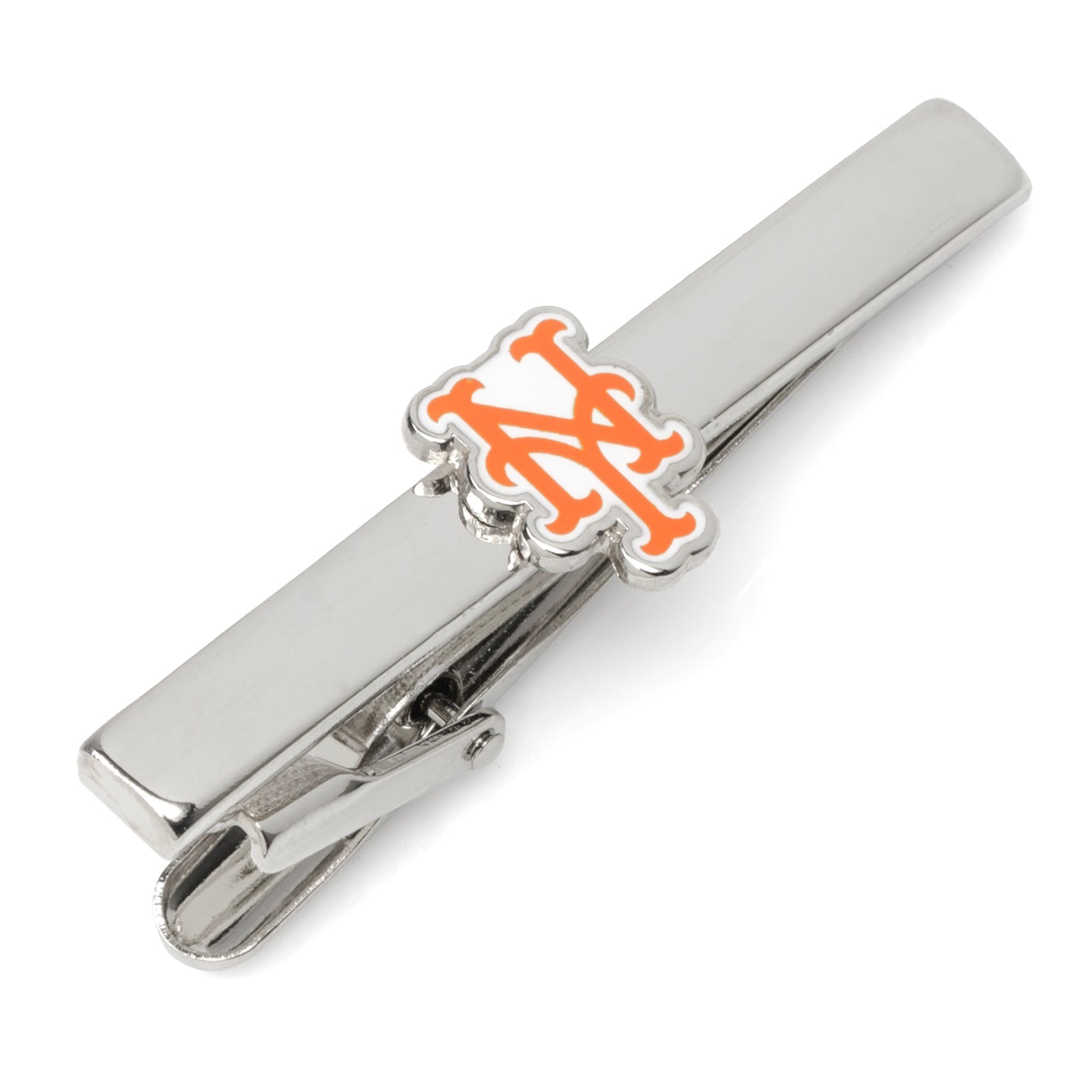 Mets tie clip detail view, New York baseball fan gift for him