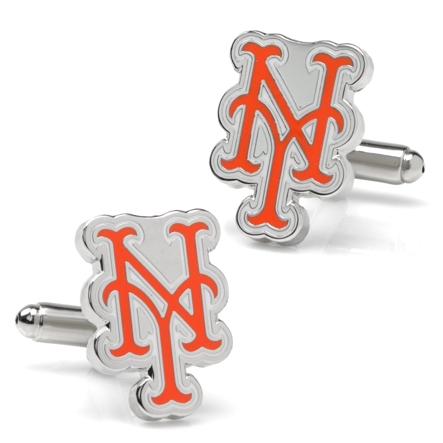 Mets tie clip on necktie close-up, baseball fan gift