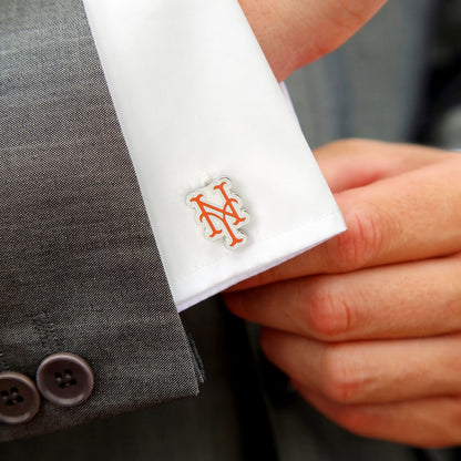 New York Mets cufflinks gift packaging, MLB fan gift for him