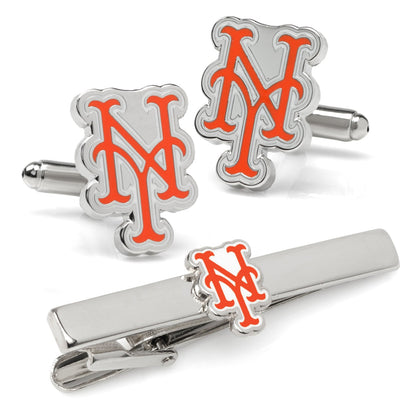 MLB New York Mets Cufflinks and Tie Clip Gift Set - baseball fan gift