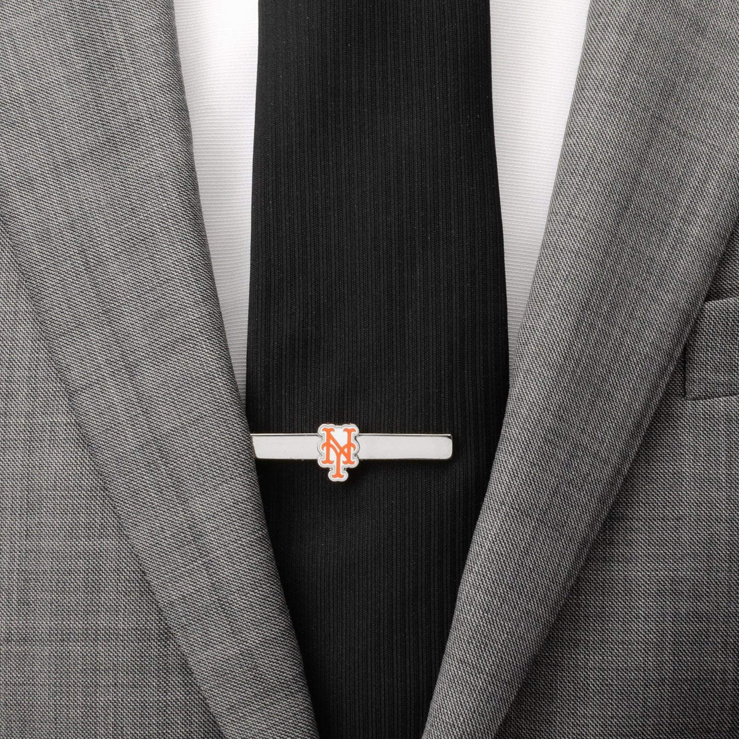 New York Mets logo silver tie clip MLB fan gift view 1