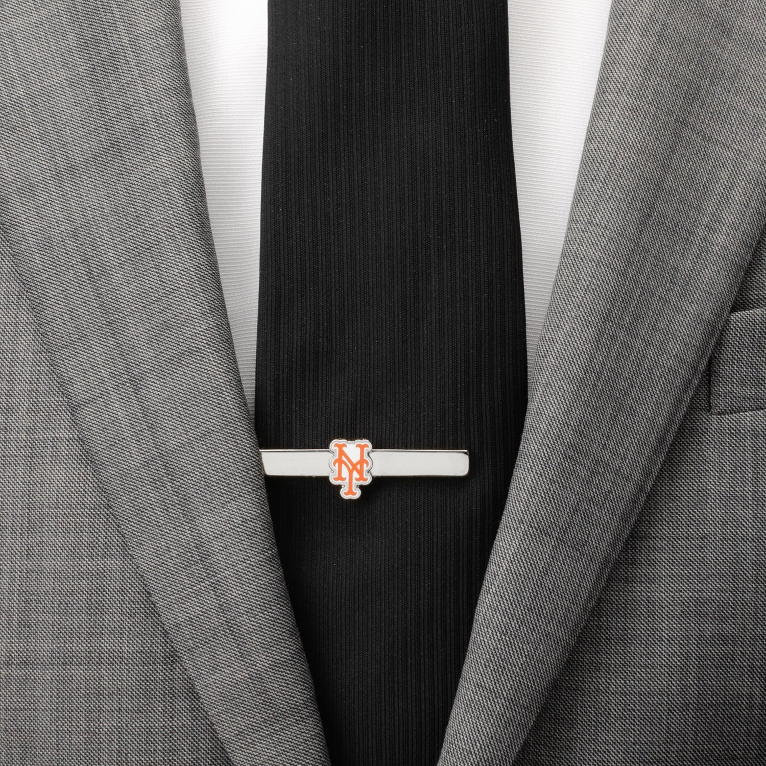 New York Mets logo silver tie clip MLB fan gift view 1