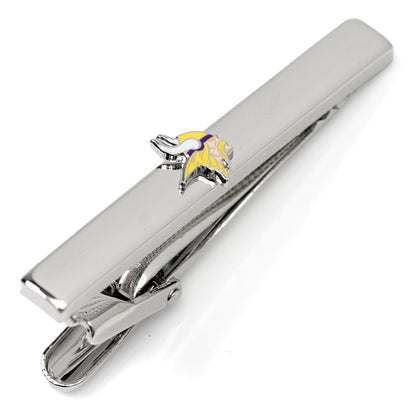 Vikings tie clip detail view, Minnesota football fan gift for him