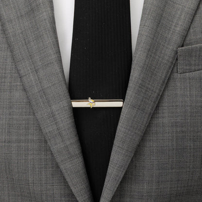 Vikings tie clip on necktie close-up, football fan gift