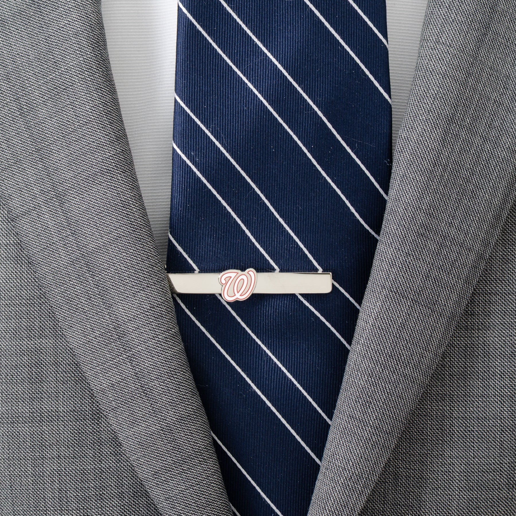 Washington Nationals logo silver tie clip MLB fan gift view 1