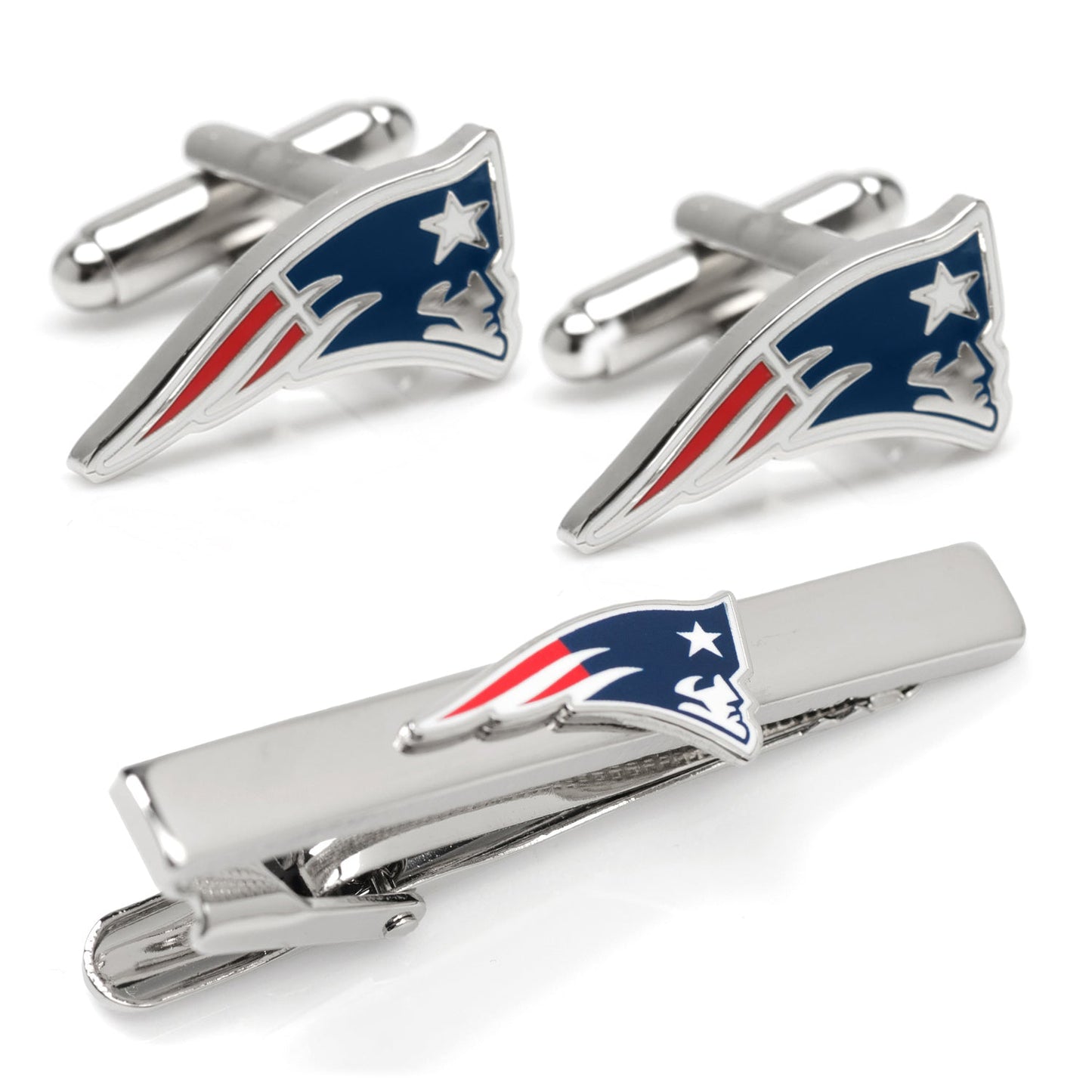 NFL New England Patriots Cufflinks and Tie Clip Gift Set - football fan gift