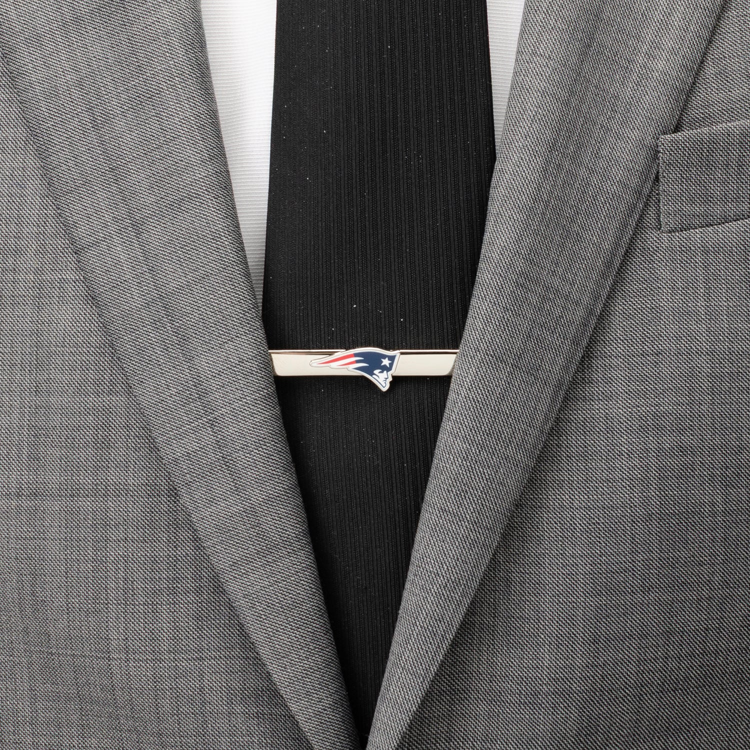 New England Patriots logo silver tie clip NFL fan gift view 1