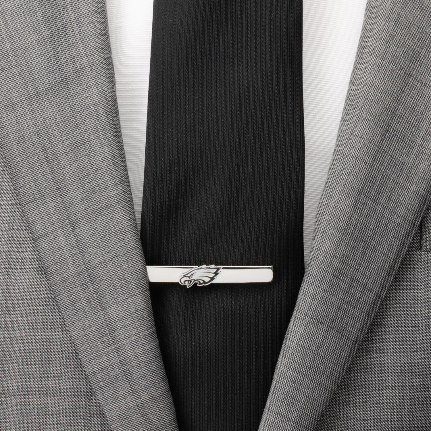 Philadelphia Eagles logo silver tie clip NFL fan gift view 1