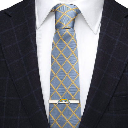 LA Chargers logo silver-plated tie bar NFL fan gift view 1