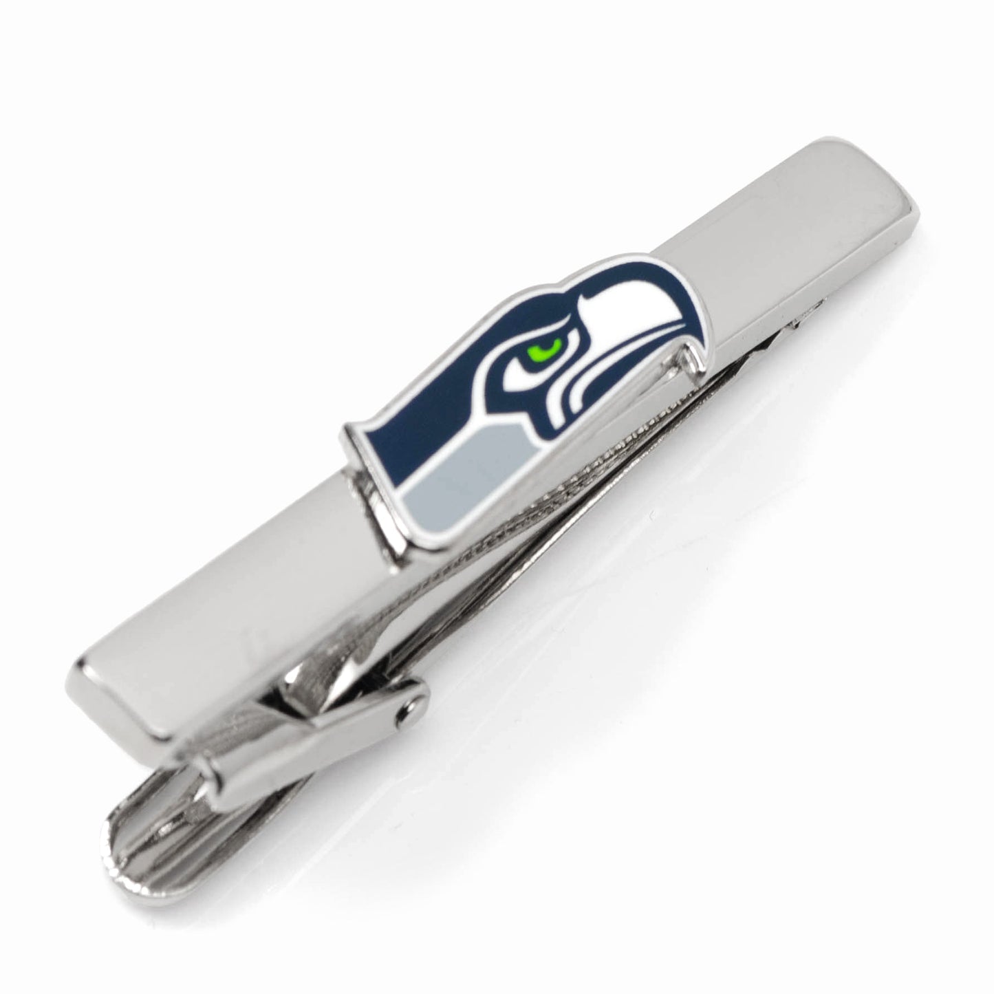 Seahawks tie clip detail view, Seattle football fan gift for him