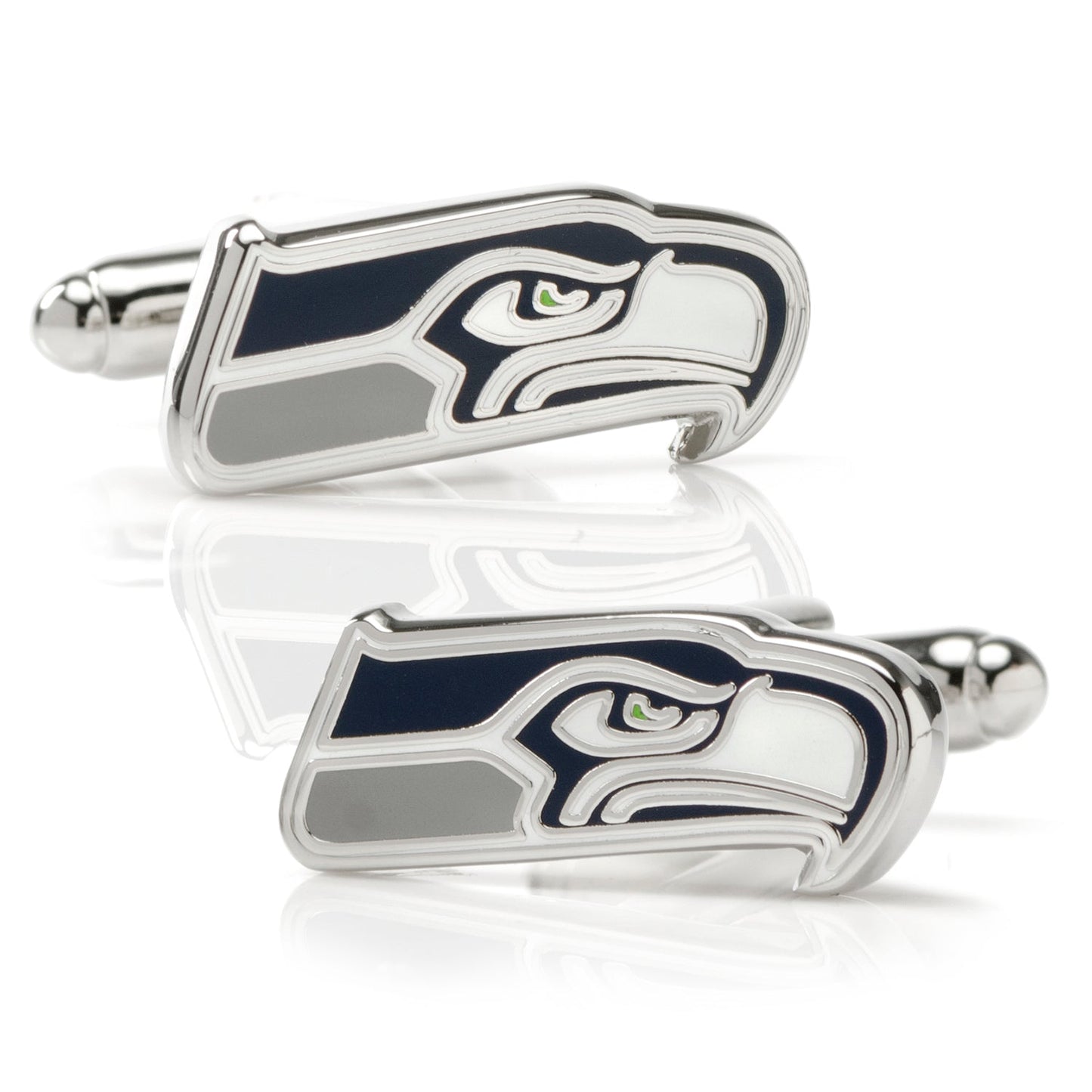 Seattle Seahawks cufflink and tie clip gift set arrangement, NFL fan