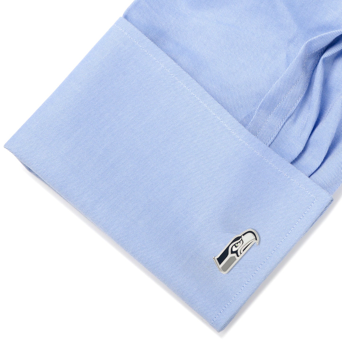 Seahawks cufflinks alternate detail view, NFL Seattle fan gift