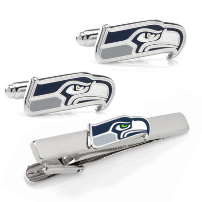 NFL Seattle Seahawks Cufflinks and Tie Clip Gift Set - football fan gift