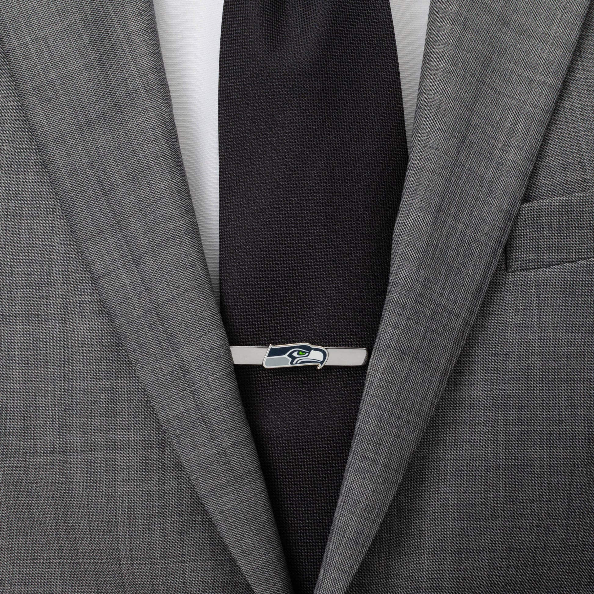 Seattle Seahawks logo silver tie clip NFL fan gift view 1