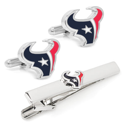 NFL Houston Texans Cufflinks and Tie Clip Gift Set - football fan gift