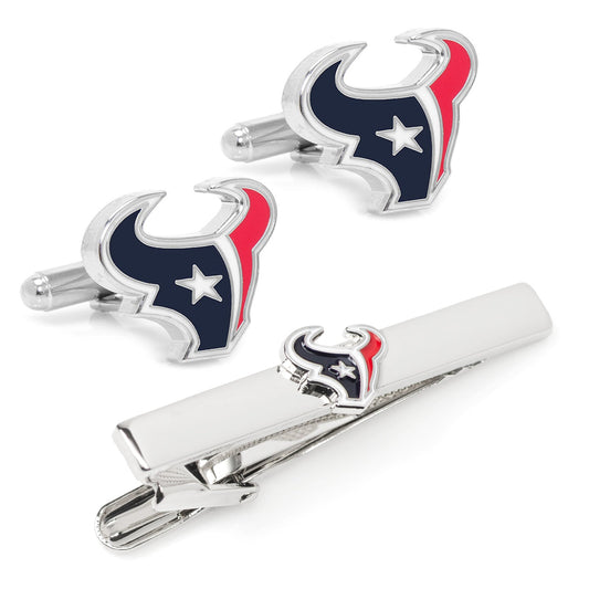 NFL Houston Texans Cufflinks and Tie Clip Gift Set - football fan gift