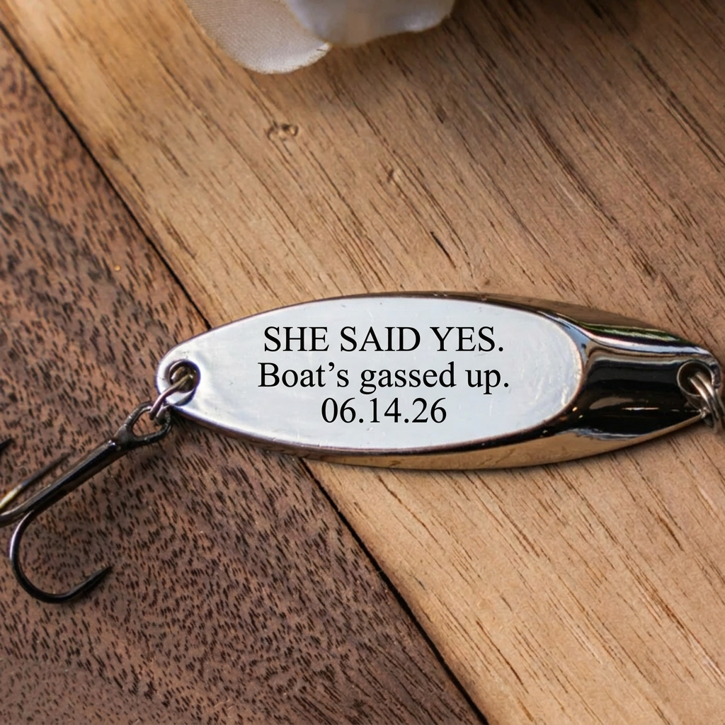 Personalized fishing lure engraved keepsake stocking stuffer view 2
