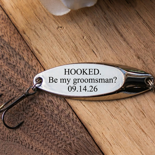 Personalized engraved fishing lure - custom keepsake gift for him angler