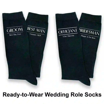Classic Wedding Role Socks with Funny Sayings