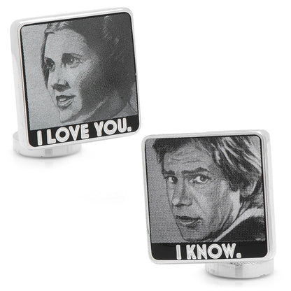 Star Wars Princess Leia and Han Solo "I Love You / I Know" Photo Cufflinks
