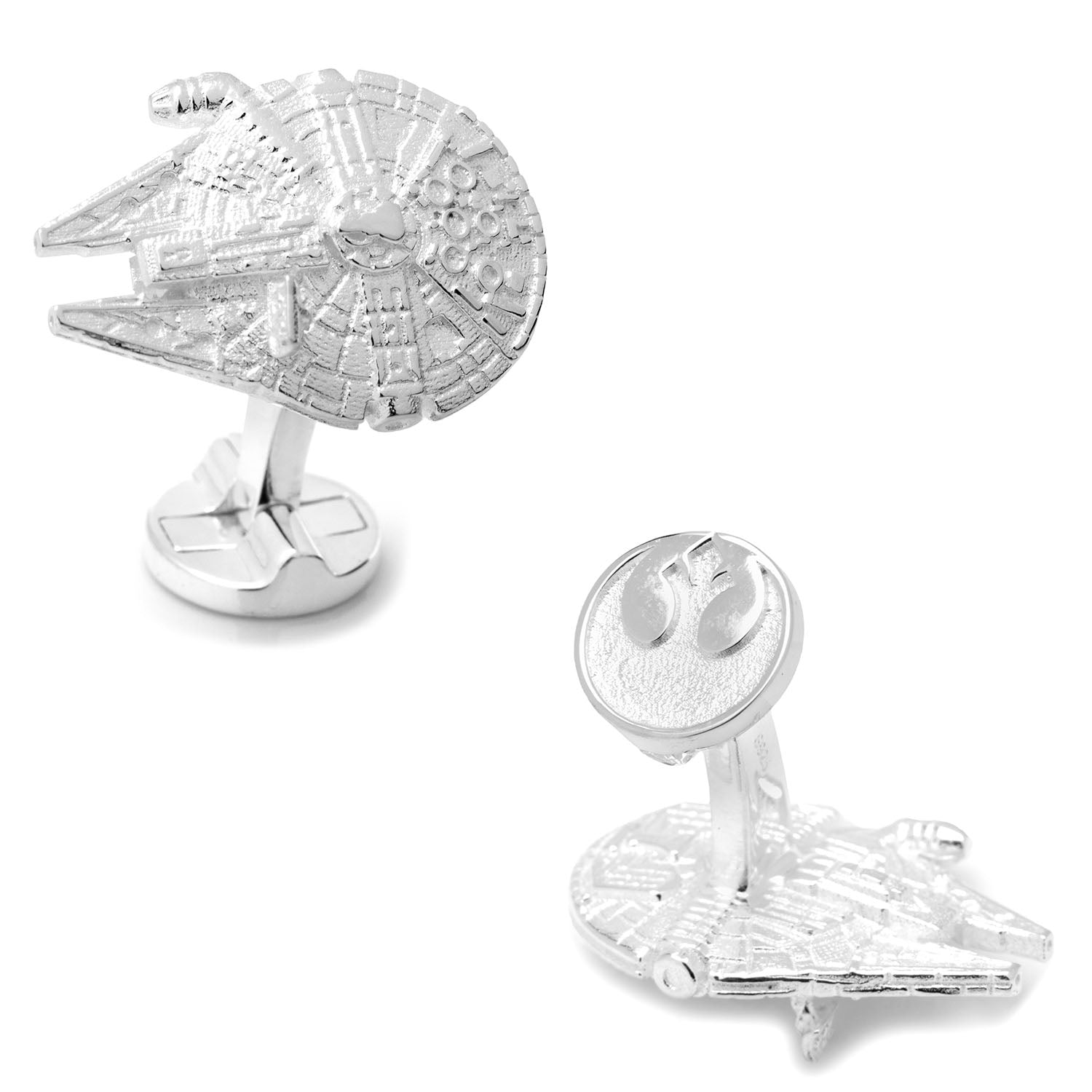 Star Wars Millennium Falcon Sterling Silver 3D Cufflinks - fan gift for him