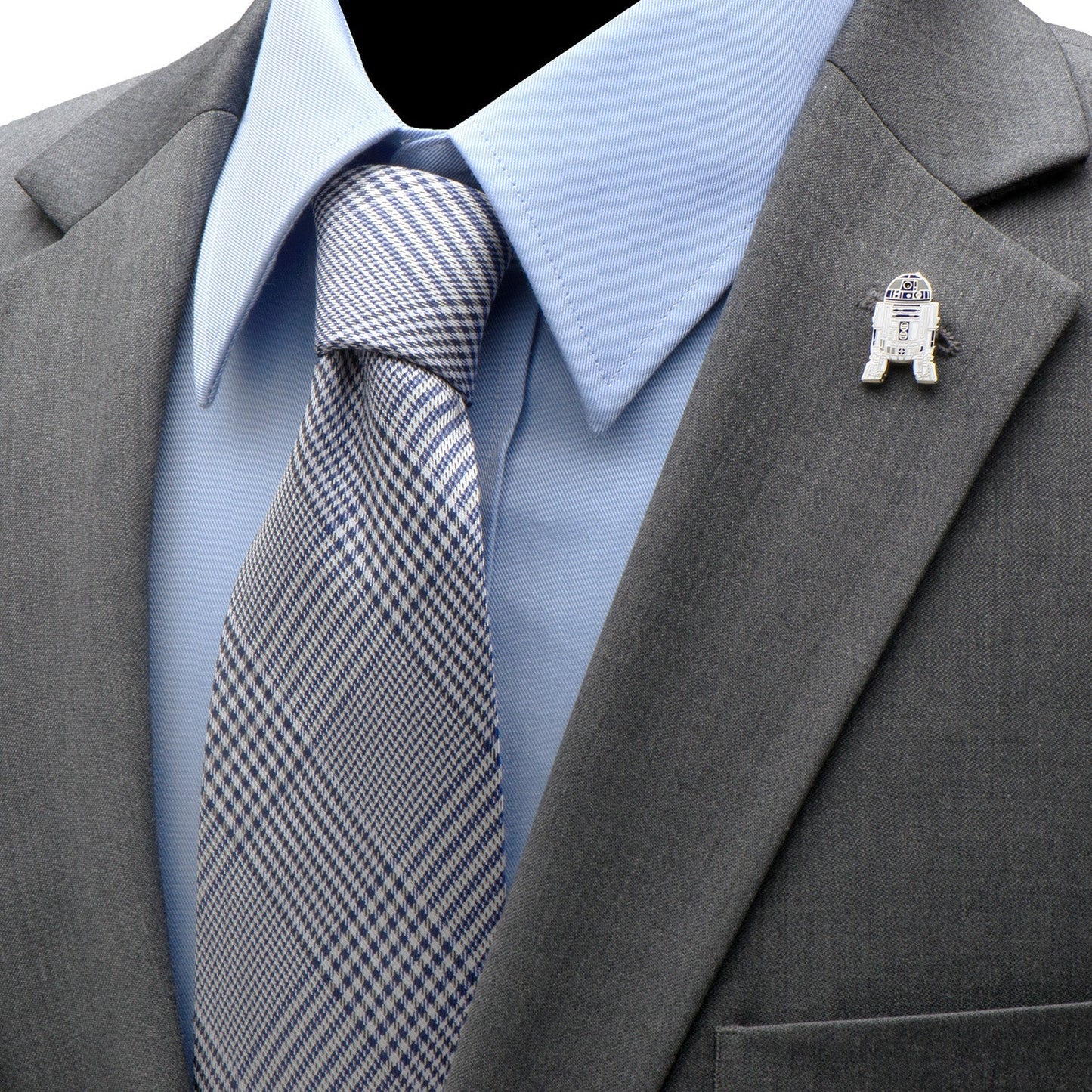 R2-D2 cufflinks lapel pin tie bar detail, fan gift for him