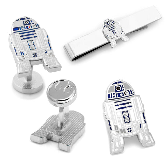 Star Wars R2-D2 Cufflinks Lapel Pin and Tie Bar 3-Piece Gift Set - fan gift