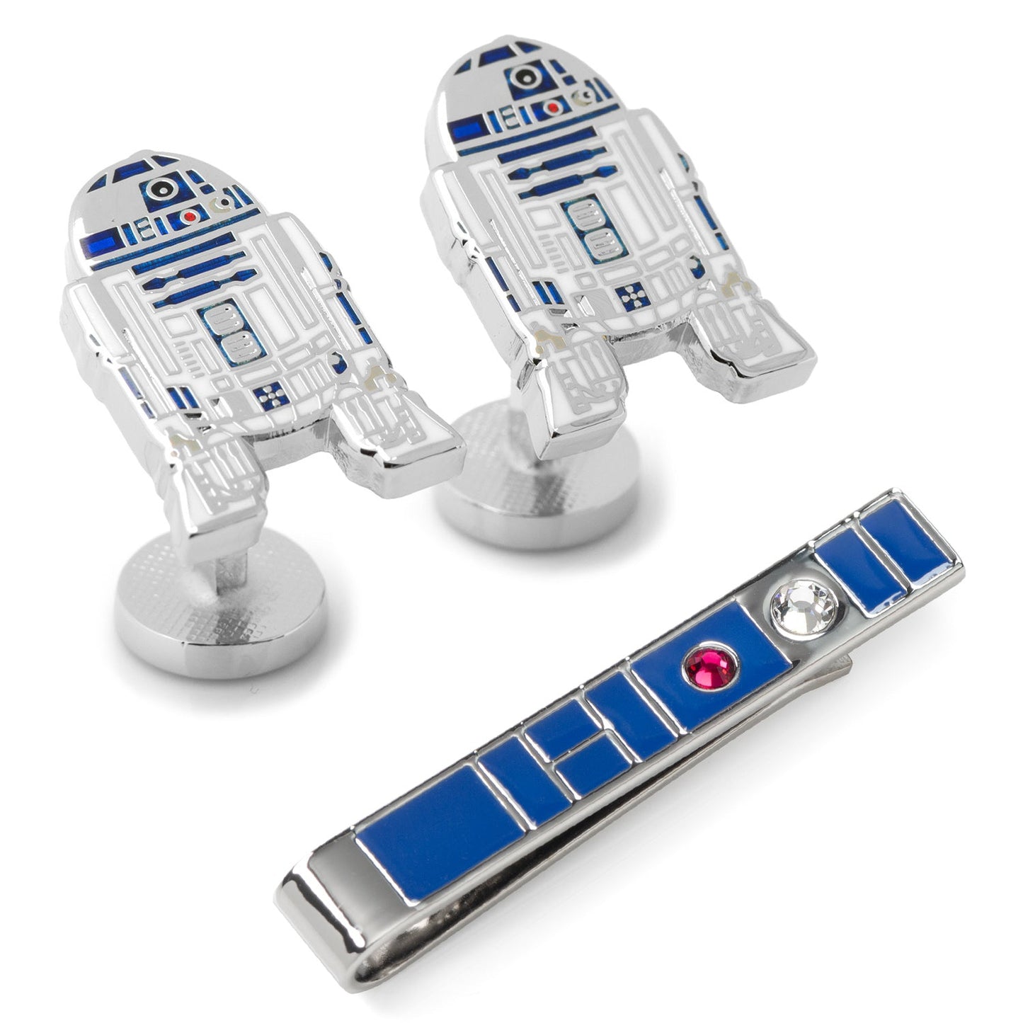 Star Wars R2-D2 Cufflinks and Blue Tie Bar Gift Set - fan gift for him